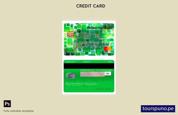 lista para imprimir plantilla de mastercard de USA Heritage Bank